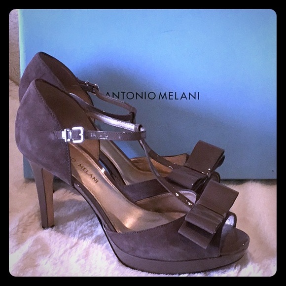 ANTONIO MELANI Shoes - *FINAL SALE* Antonio Melani Greige Bow Toe Heels